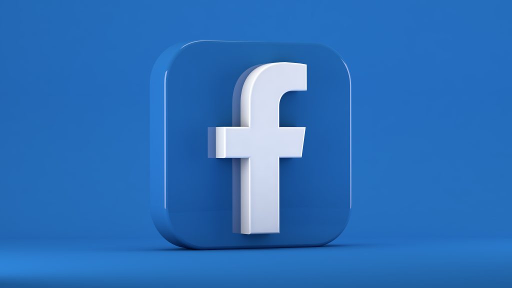 facebook icon isolated blue square with blunt edges